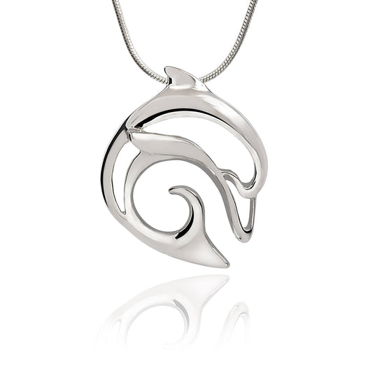 Dolphin Pendant Necklace Sterling Silver- Ocean Theme Jewelry, Gifts for Dolphin Lovers, Sea Life Jewelry, Gifts For Divers - The Tool Store