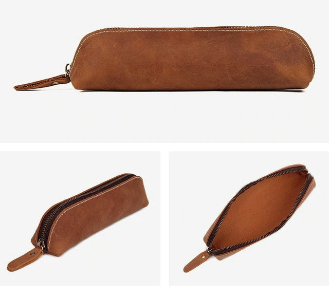 The Paavo Leather Pen Case | Leather Makeup Pouch - The Tool Store