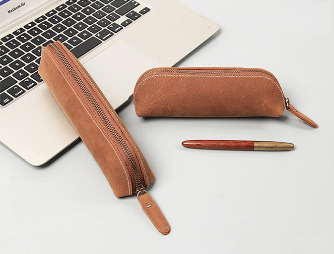 The Paavo Leather Pen Case | Leather Makeup Pouch - The Tool Store