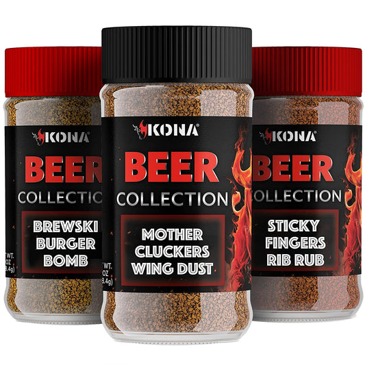 Kona Grilling Spices Gift Set For Men - Beer Flavored Herb, Spice and Seasoning Collection For Wings, Burgers, Ribs - The Tool Store