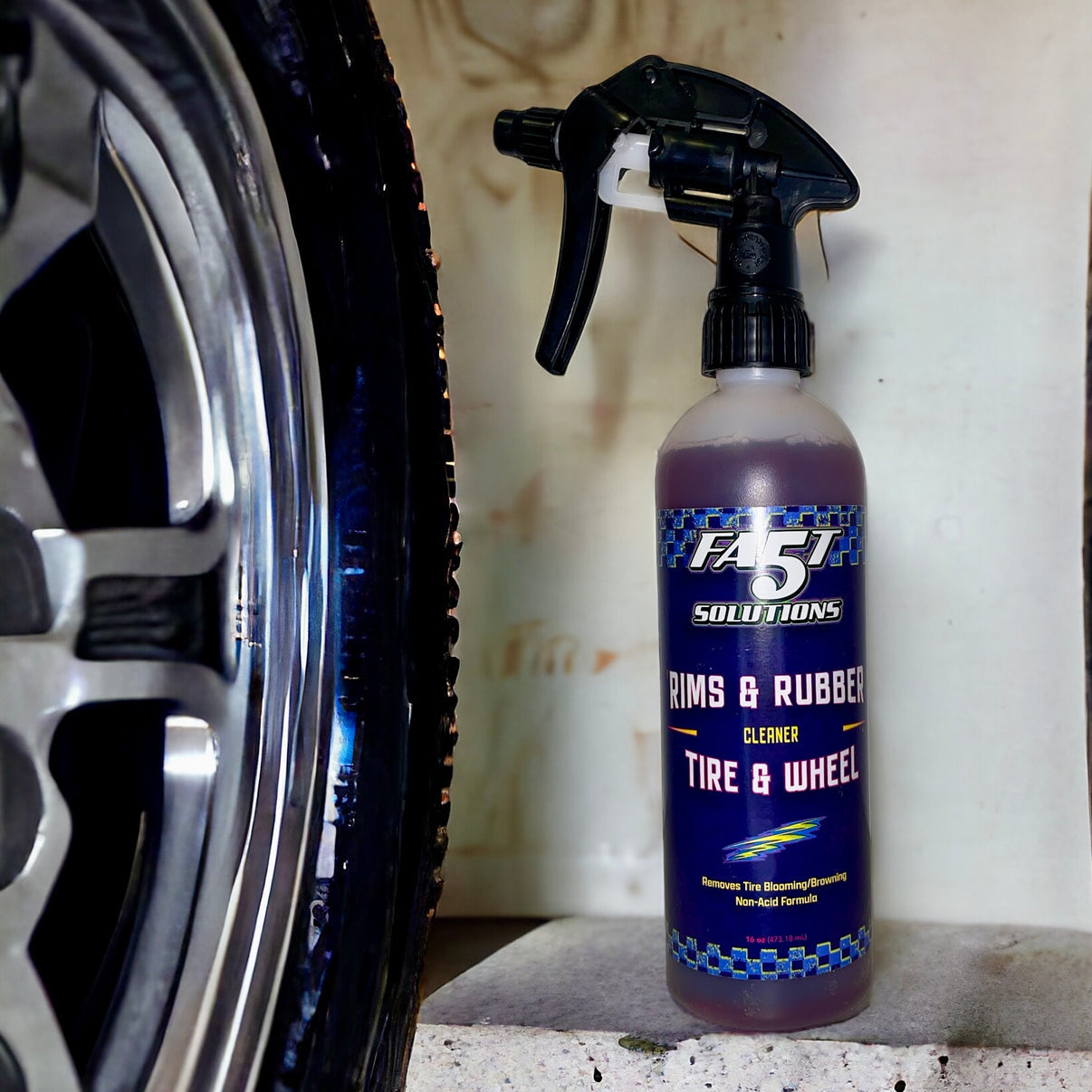 Fast 5 Solutions Rims & Rubber Tire & Wheel Cleaner 16oz | The Tool Store