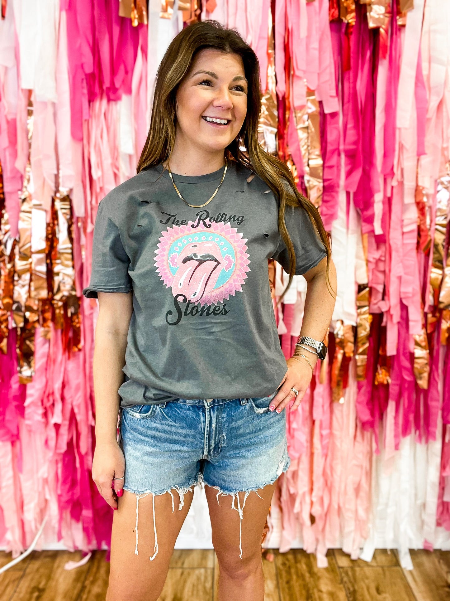 Preppy Rocker Distressed Tee