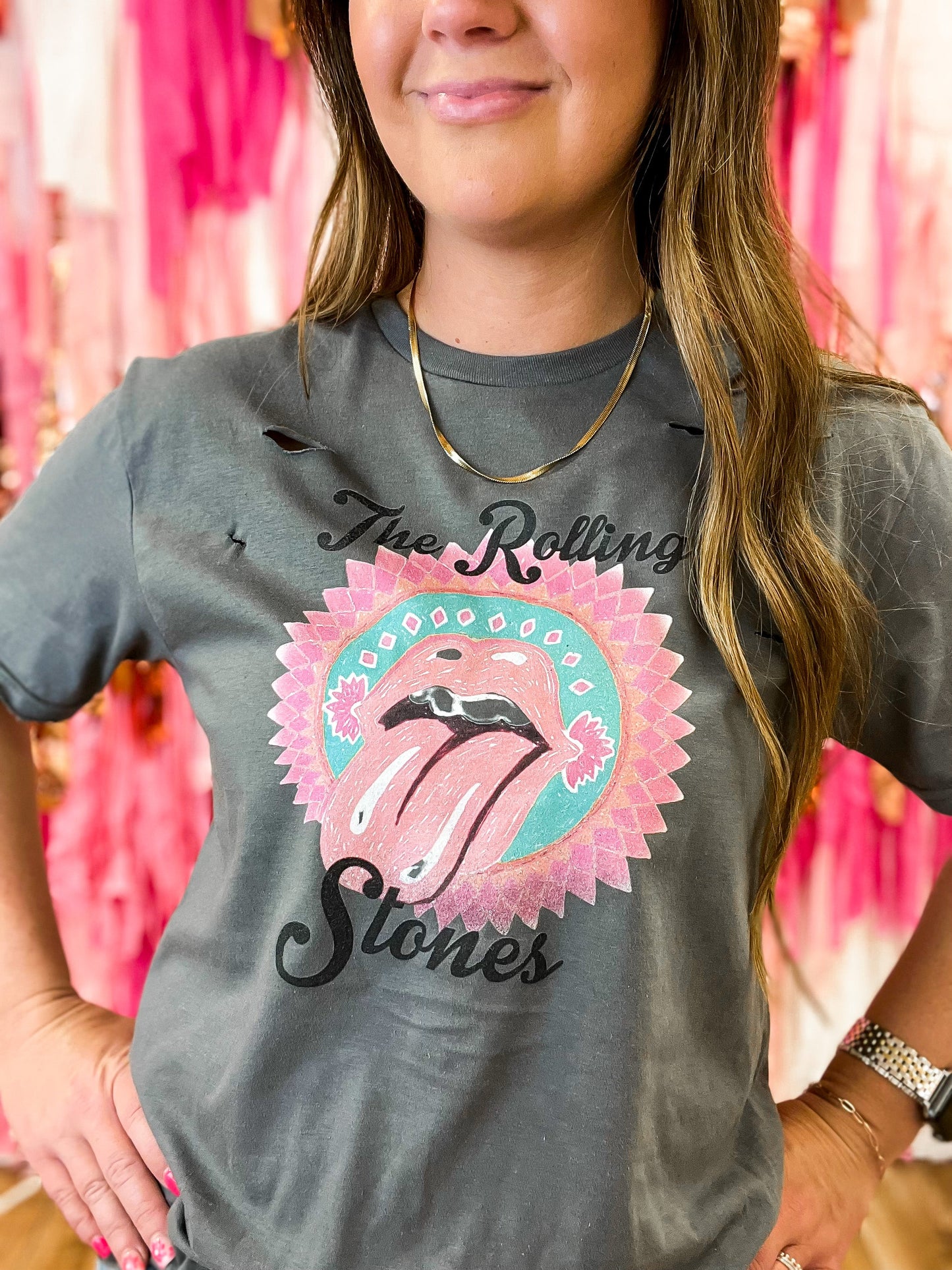 Preppy Rocker Distressed Tee