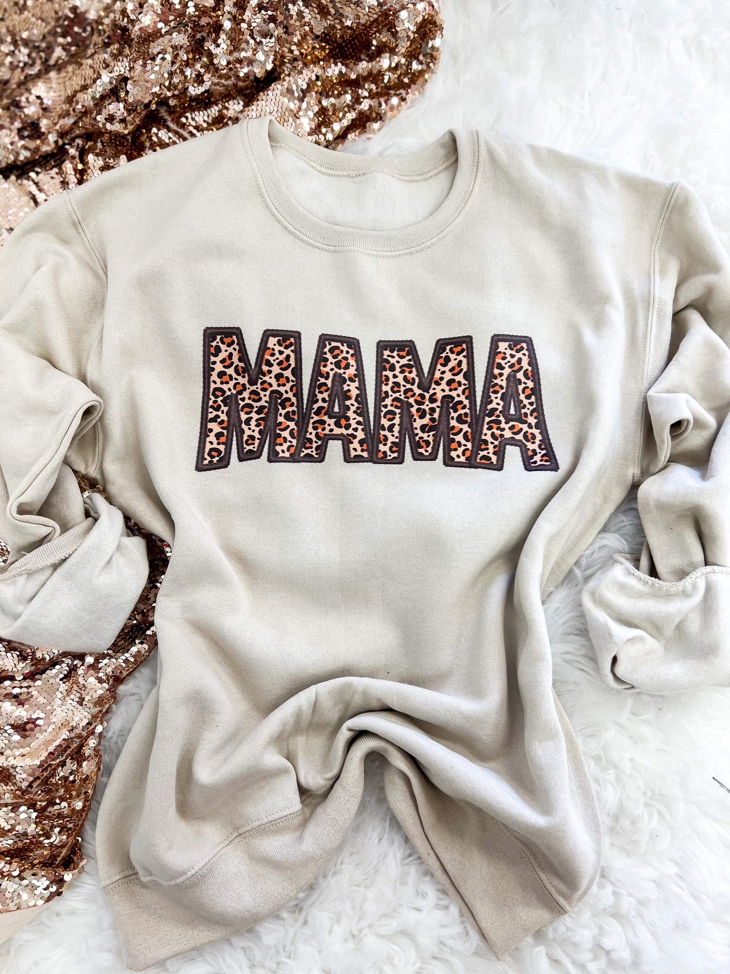 Mama Faux Embroidery Crewneck Sweatshirt - The Tool Store