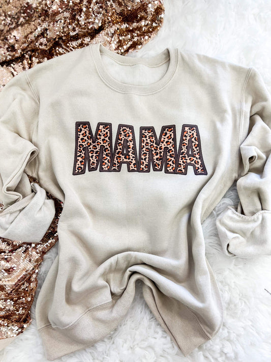 Mama Faux Embroidery Crewneck Sweatshirt - The Tool Store