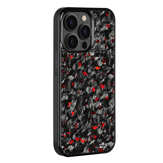 iPhone 14 Pro Real Red Flake Forged Carbon Fiber Phone Case | CLASSIC Series - The Tool Store