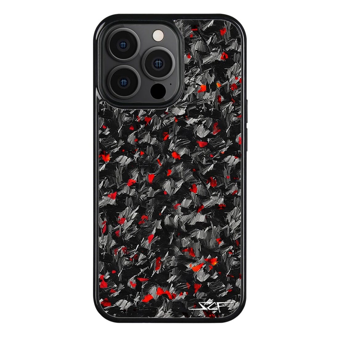 iPhone 14 Pro Real Red Flake Forged Carbon Fiber Phone Case | CLASSIC Series - The Tool Store