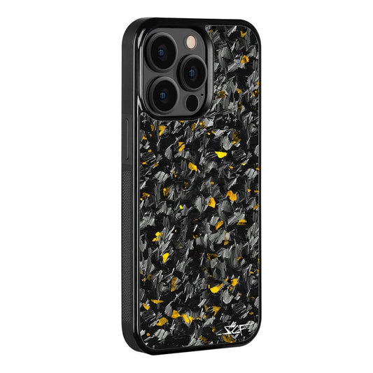 iPhone 15 Pro Real Gold Flake Forged Carbon Fiber Phone Case | CLASSIC Series - The Tool Store