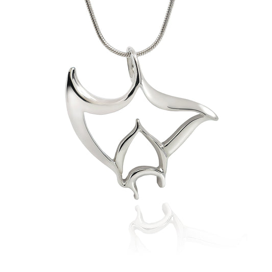 Manta Ray Necklace for Women Sterling Silver- Stingray Necklace for Women | Sterling Silver Stingray Necklace | Stingray Jewelry | Manta Ray Pendant - The Tool Store