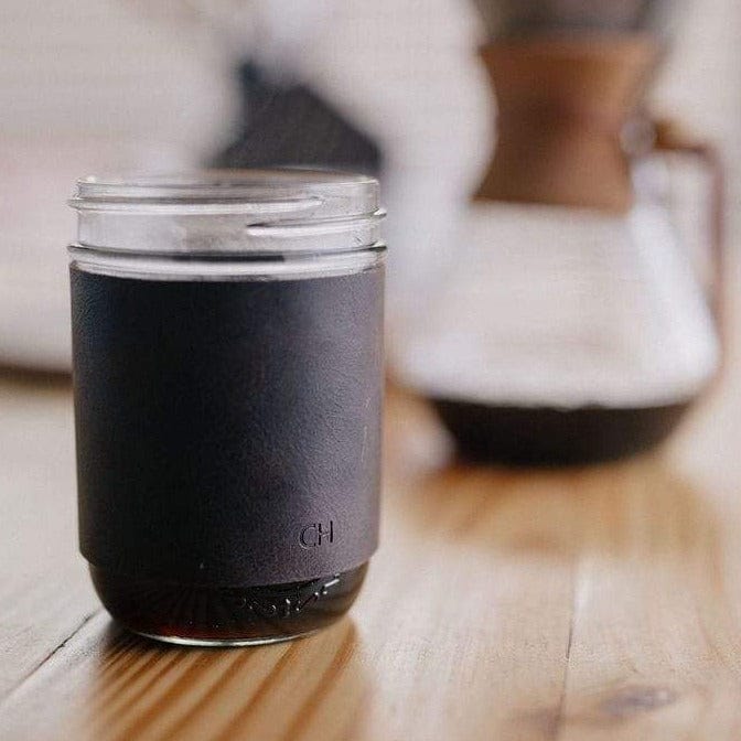 Leather Mason Jar Sleeve (Glass included) - The Tool Store