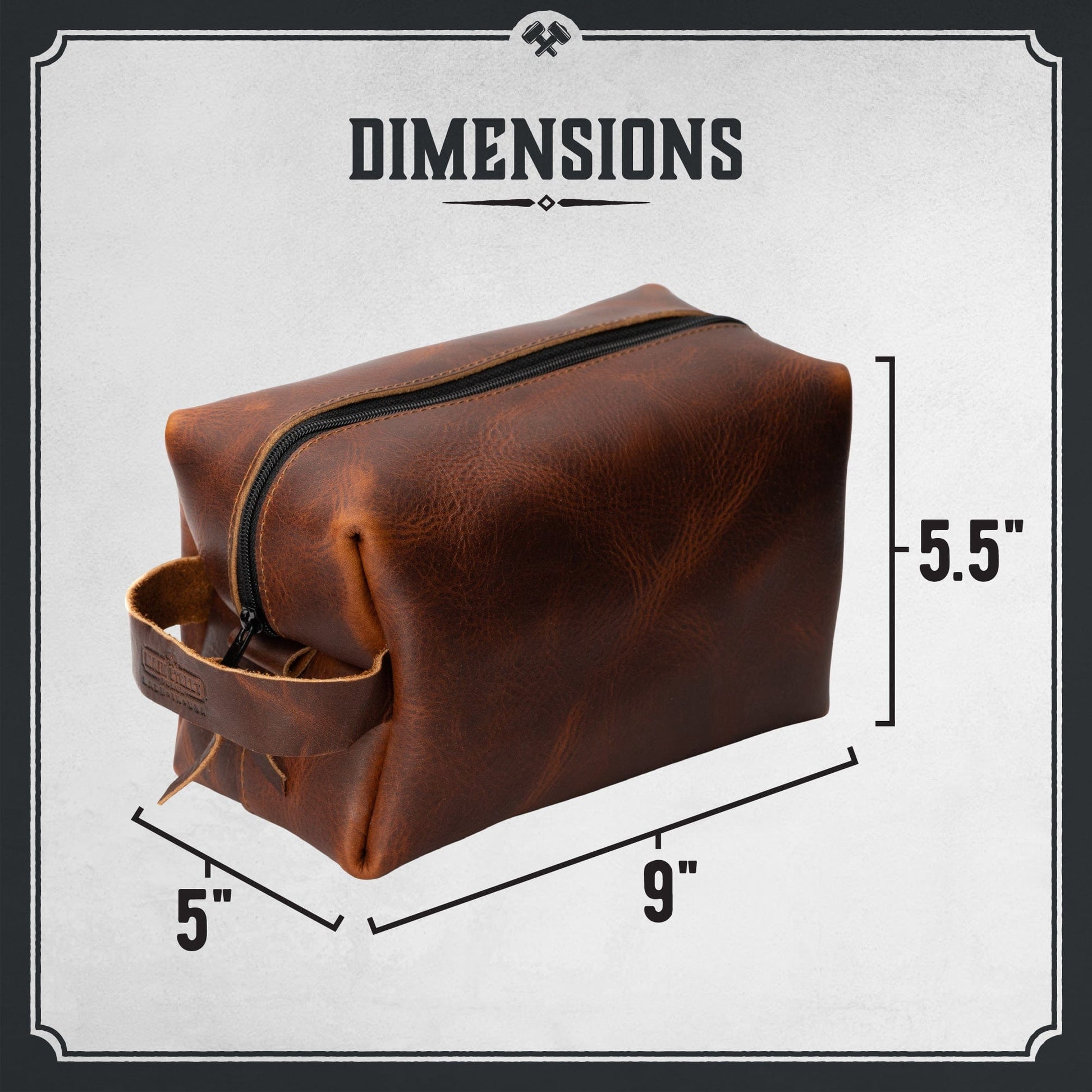 Leather Toiletry Bag for Men | Dopp Kit / Travel Pack - The Tool Store