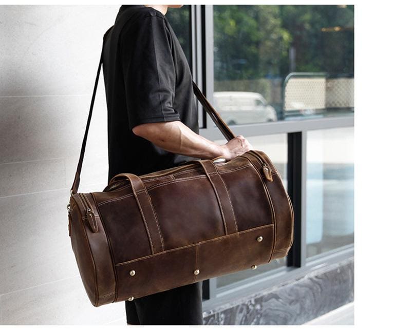 The Wainwright Weekender | Round  Vintage Leather Weekender - The Tool Store