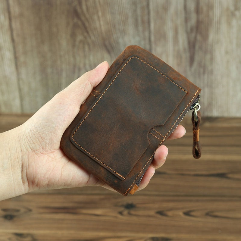 The Cael | Handmade Leather Coin Purse with Zipper - The Tool Store