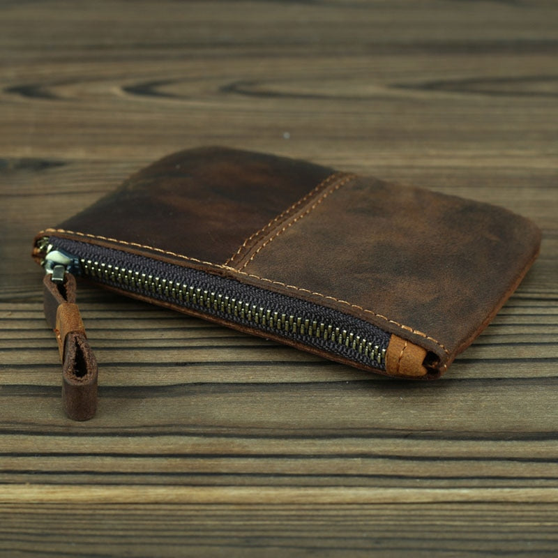 The Cael | Handmade Leather Coin Purse with Zipper - The Tool Store