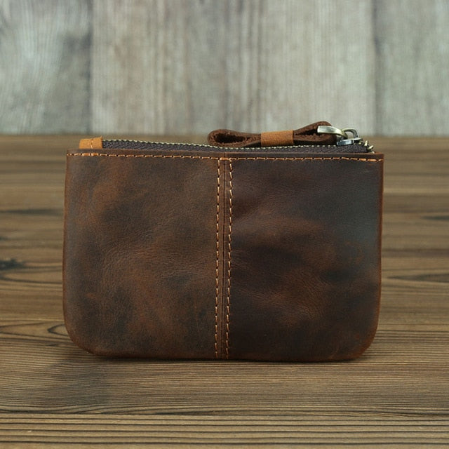 The Cael | Handmade Leather Coin Purse with Zipper - The Tool Store