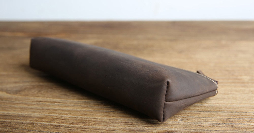 The Pallavi | Handmade Leather Pencil Case - Leather Makeup Bag - The Tool Store