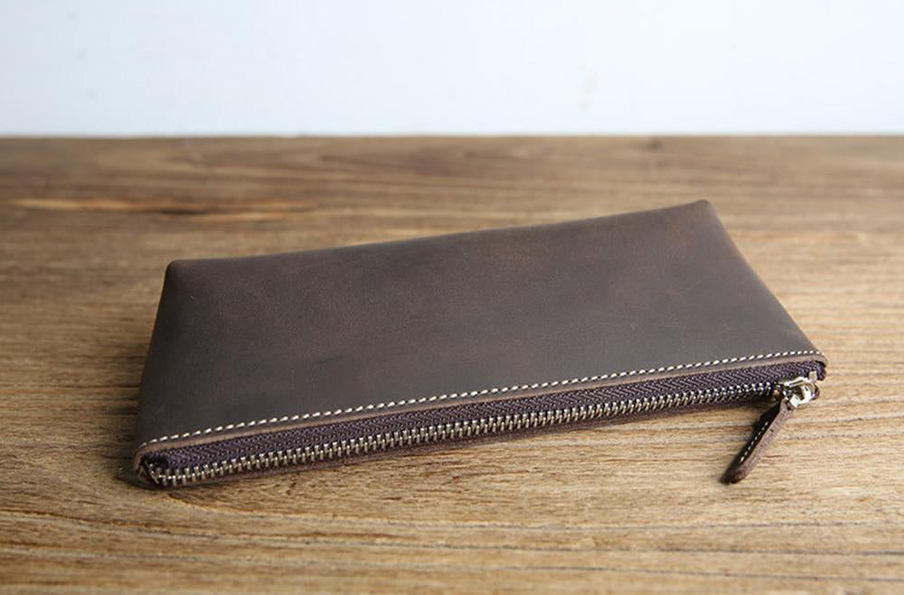 The Pallavi | Handmade Leather Pencil Case - Leather Makeup Bag - The Tool Store