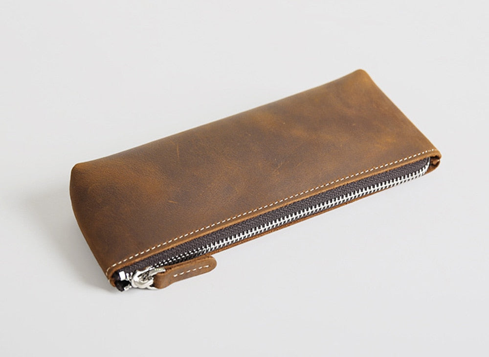 The Pallavi | Handmade Leather Pencil Case - Leather Makeup Bag - The Tool Store