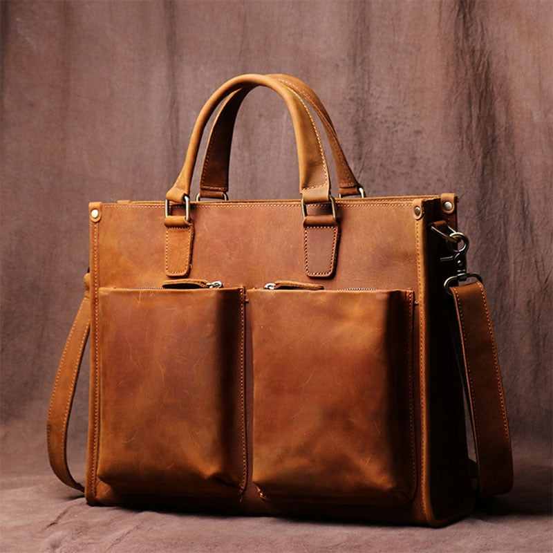 The Dagmar Leather Briefcase | Vintage Leather Messenger Bag - The Tool Store