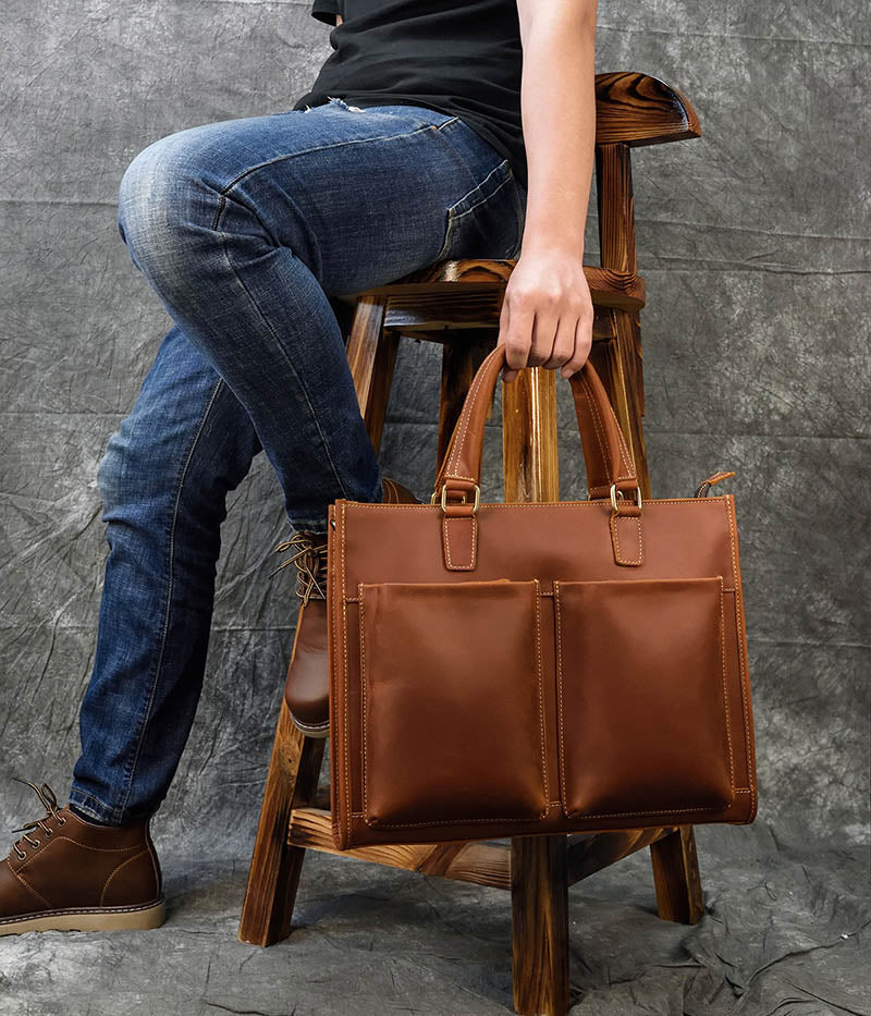 The Dagmar Leather Briefcase | Vintage Leather Messenger Bag - The Tool Store