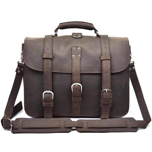 The Gustav Messenger Bag | Large Capacity Vintage Leather Messenger Bag - The Tool Store