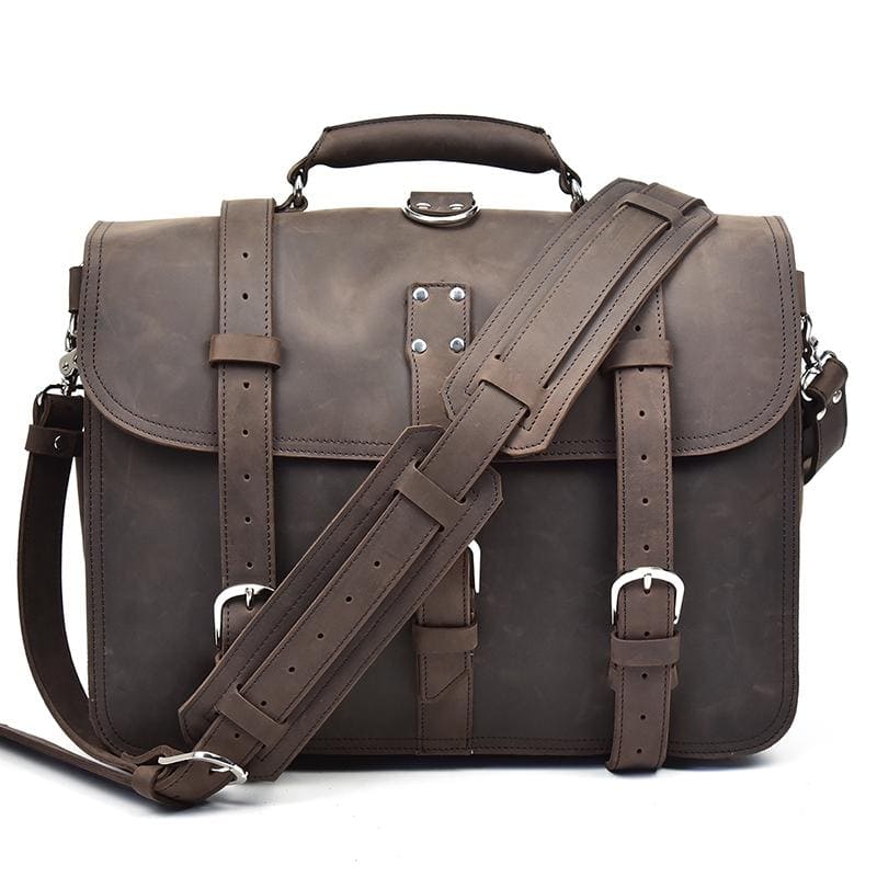 The Gustav Messenger Bag | Large Capacity Vintage Leather Messenger Bag - The Tool Store