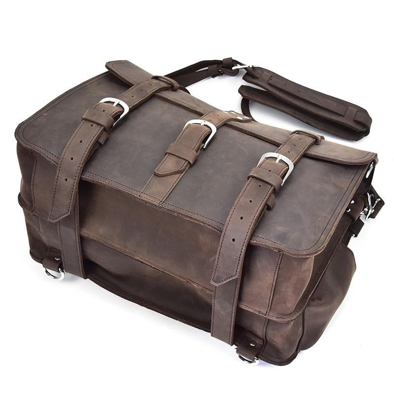 The Gustav Messenger Bag | Large Capacity Vintage Leather Messenger Bag - The Tool Store