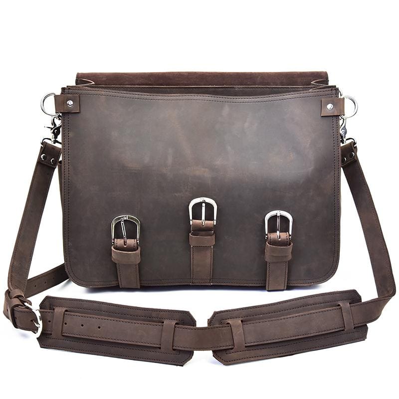 The Gustav Messenger Bag | Large Capacity Vintage Leather Messenger Bag - The Tool Store