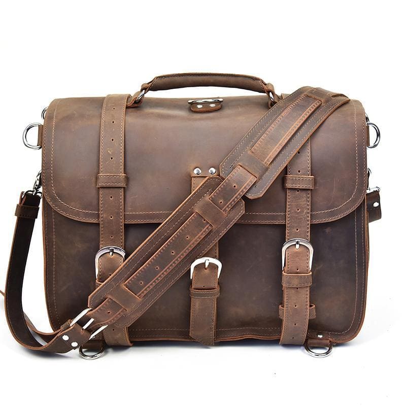 The Gustav Messenger Bag | Large Capacity Vintage Leather Messenger Bag - The Tool Store