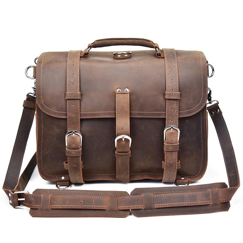 The Gustav Messenger Bag | Large Capacity Vintage Leather Messenger Bag - The Tool Store