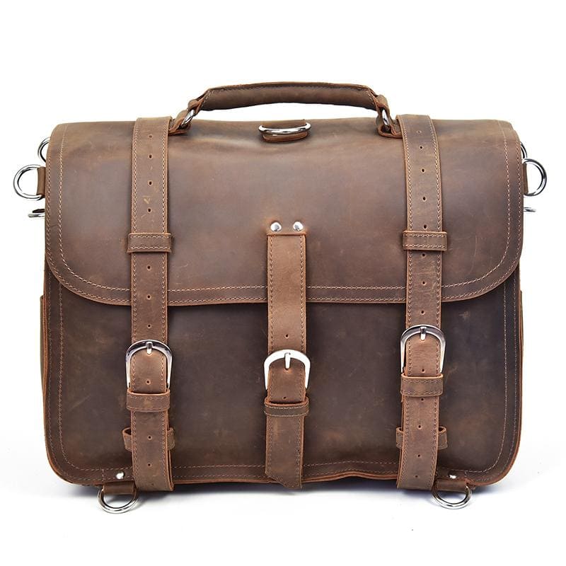 The Gustav Messenger Bag | Large Capacity Vintage Leather Messenger Bag - The Tool Store