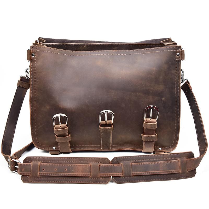 The Gustav Messenger Bag | Large Capacity Vintage Leather Messenger Bag - The Tool Store