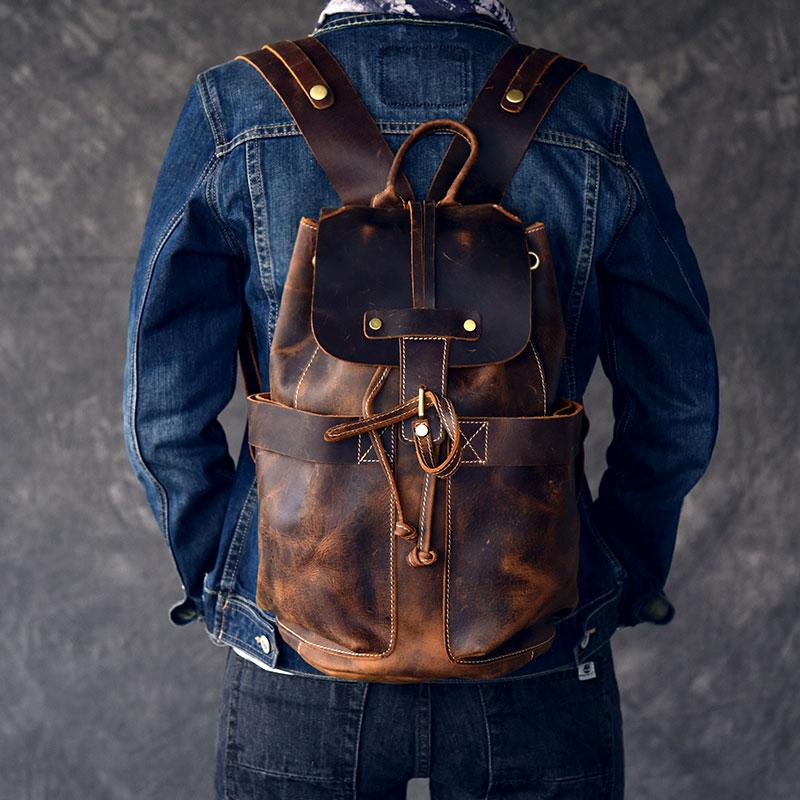 The Olaf Rucksack | Vintage Leather Travel Backpack - The Tool Store