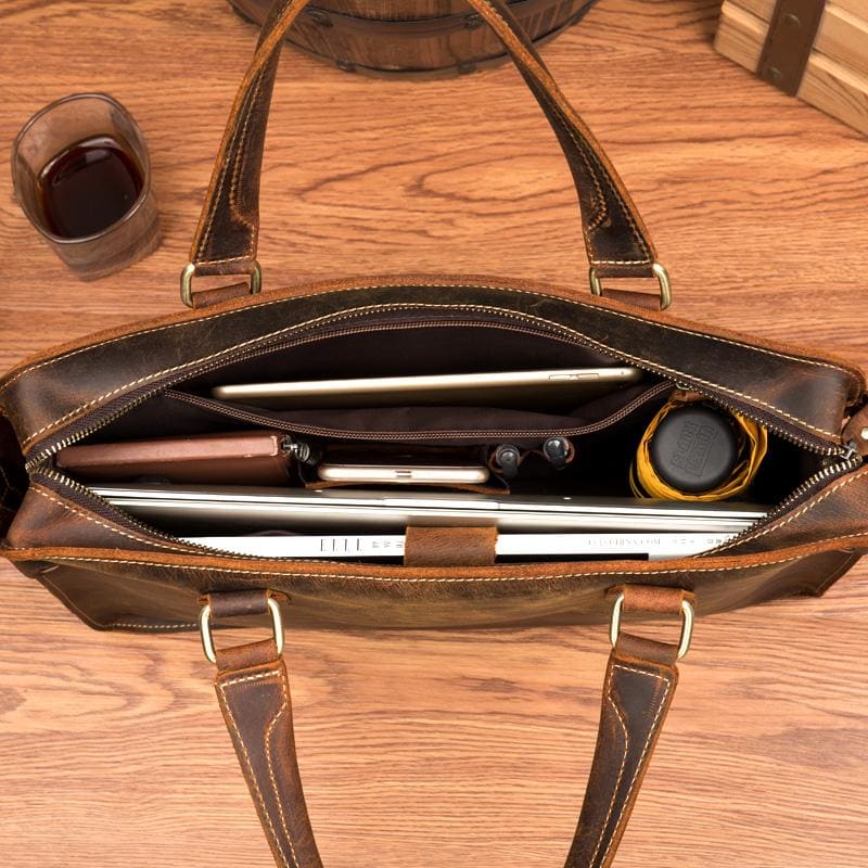 The Viggo Briefcase | Genuine Leather Messenger Bag - The Tool Store