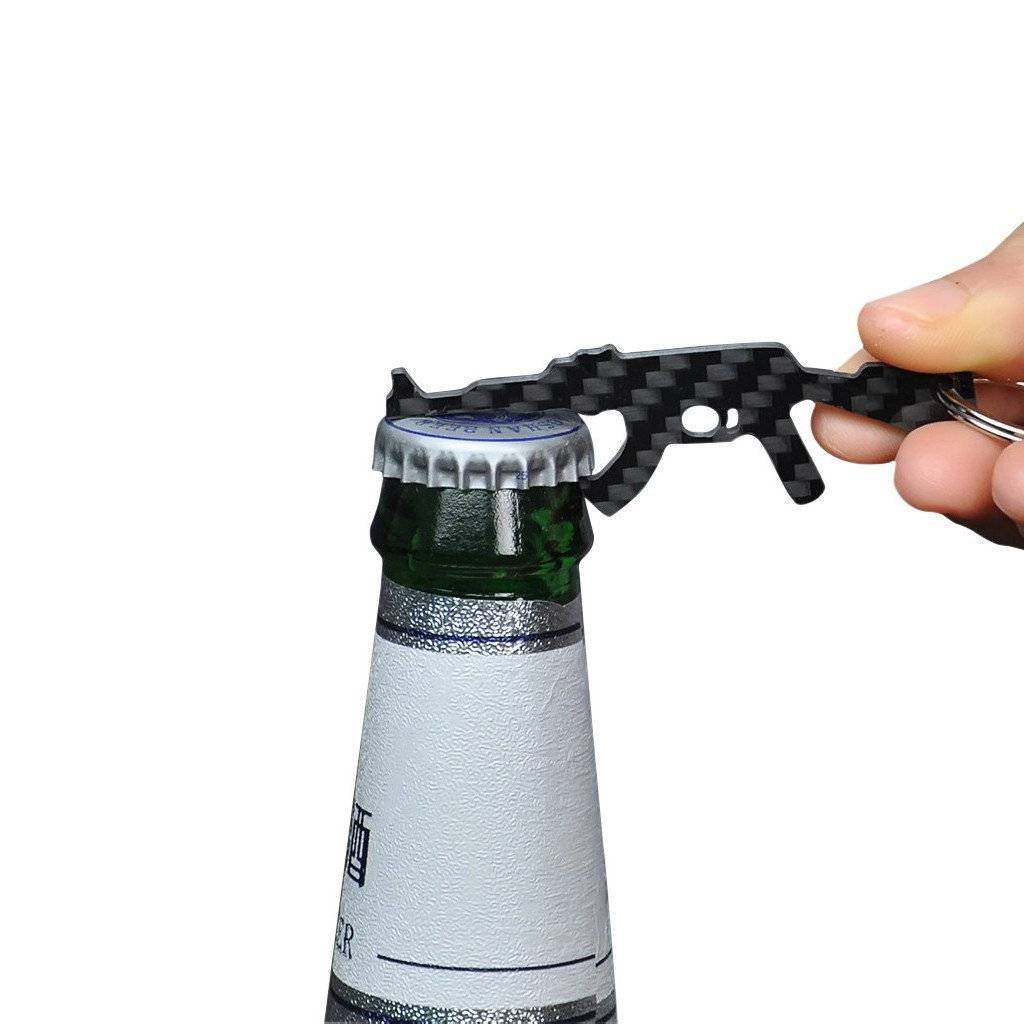 Real Carbon Fiber AK-47 Shaped Keychain & Bottle Opener - The Tool Store