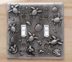 Sea Turtle Double Switch Plate, Beachy Home Décor Turtle Switch Plate, Marine Life Sea Turtle Light Switch Cover, Beachy Switch Plate - The Tool Store