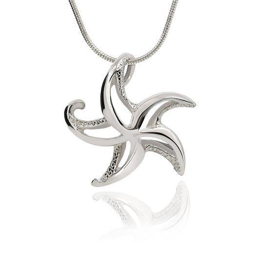 Starfish Necklace Sterling Silver for Women- Seastar Pendant, Sea Star Jewelry Sterling Silver, Beachy Necklace - The Tool Store