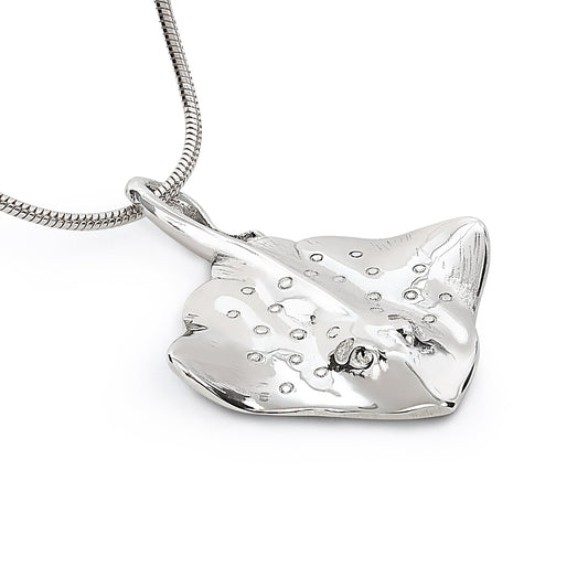 Stingray Necklace for Women Sterling Silver- Ray Necklace for Women, Sterling Silver Stingray Pendant, Stingray Jewelry, Scuba Diving Jewelry - The Tool Store