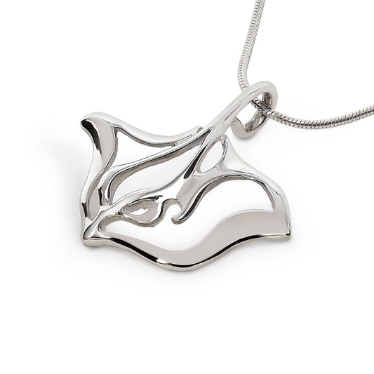 Stingray Necklace Sterling Silver- Manta Ray Necklace for Women, Stingray Jewelry, Scuba Diving Jewelry, Ocean Fine Jewelry - The Tool Store