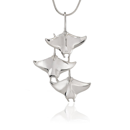 Stingray Necklace Sterling Silver- Manta Ray Necklace, Stingray Jewelry, Manta Ray Pendant, Scuba Diving Jewelry, Ocean Inspired Fine Jewelry - The Tool Store