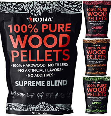 Kona Premium Wood Pellets - Grilling, BBQ & Smoking - Concentrated 100% Hardwood Variety Pack - The Tool Store