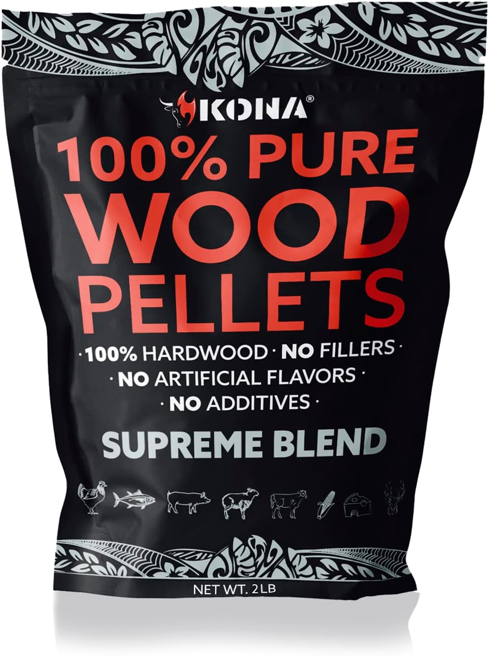 Kona Bold Supreme Blend Wood Pellets - Grilling, BBQ & Smoking - Concentrated Pure Hardwood - Bold Red Meat Smoke - The Tool Store