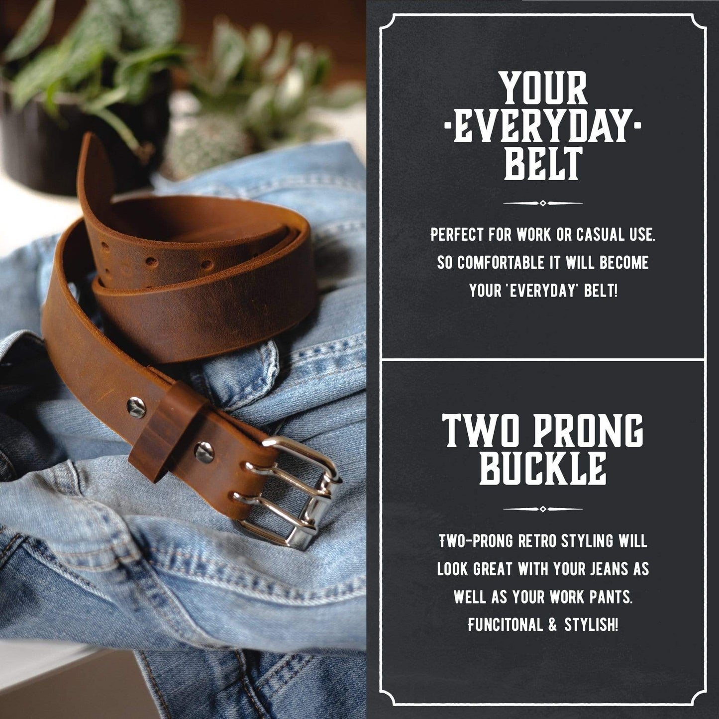 The Double Down Belt Rustic Leather Belt - The Tool Store