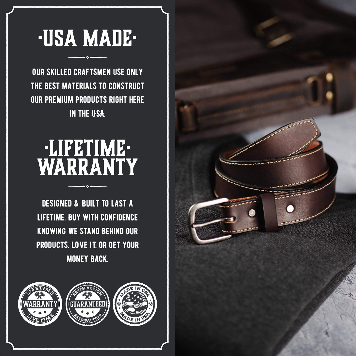 The Executive Leather 1 1/4 Inch Dress Belt - The Tool Store