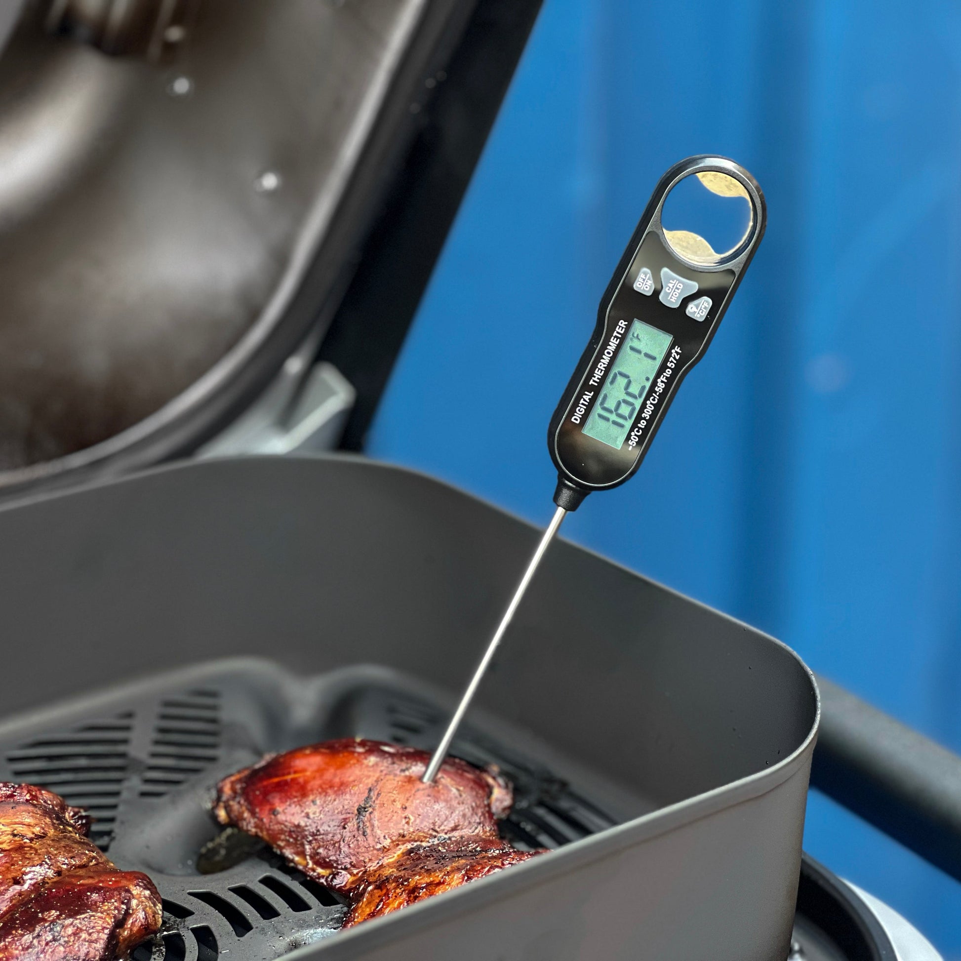 Kona Digital Meat and Candy Thermometer with Backlit LED Screen - Compact and Accurate Cooking Tool for Perfectly Cooked Food Every Time! Ideal for BBQ, Grilling, Kitchen, Oven, and Smoker - The Tool Store