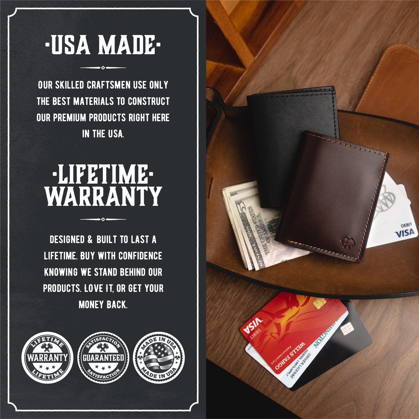 Trifold Leather Wallet - The Tool Store