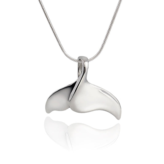 Whale Tail Necklace for Men and Women Sterling Silver- Whale Tail Pendant, Whale Tail Jewelry, Whale Fluke Necklace, Whale Tail Pendant - The Tool Store